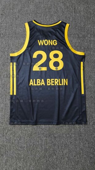 28 Wong Alba Berlin Dark Blue Basketball Jersey